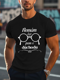 Men's T-Shirt Minimalist Vintage Spectacles Surrounded By Whimsical Lettering Glasses