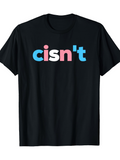 Men's T-Shirt Transgender Flag Colors Word Art With Playful Contrast Cisnt