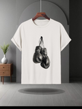 Men's T-Shirt Monochrome Vintage Leather Hanging Boxing Gloves