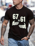 Men's T-Shirt Numbers Graphic With Gesturing Skeleton Hands Under Contrasting Digits