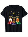 Men's T-Shirt Three Wise Cats Under Golden Stars With Royal Robes And Gleaming Crowns