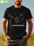Men's T-Shirt Sagittarius Star Constellation Skull And Arrow Design