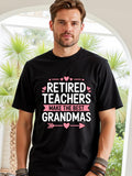 Men's T-Shirt Pink Hearts And Arrows Accenting White Bold Letters Grandmas