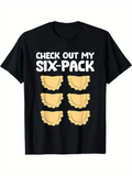 Men's T-Shirt Check Out My Six Pack With Cartoon Dumplings Pattern