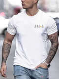 Men's T-Shirt Subtle Colorful Graphic With Minimalist Lines And Modern Accents Heartbeat