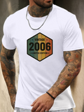 Men's T-Shirt Vintage 2006 Limited Edition Multicolored Retro Badge Design