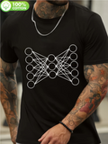 Men's T-Shirt Minimalist Geometric Lines And Interconnected Circular Art Neural Network