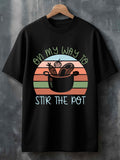 Men's T-Shirt On My Way To Stir The Pot Playful Kitchen Pot Illustration