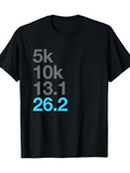 Men's T-Shirt Race Distances With Bold Blue Marathon Numbers T Shirt
