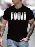 Men's T-Shirt Focus Shadowed Letters With Bold Typography Effect Focus