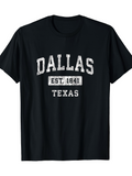 Men's T-Shirt Dallas Est 1841 Texas Urban Classic Street Print T Shirt