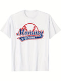 Women's T-Shirt Mommy Of The Rookie Vintage Baseball With Retro Lettering T Shirt