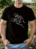 Men's T-Shirt Outlined Line Art Punching Fists In Coordinated Movement Fist