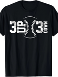 Men's T-Shirt Three Up Three Down Vintage Distressed Print Baseball