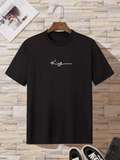Men's T-Shirt Minimalist Script Line Art King Typography T Shirt