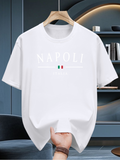 Men's T-Shirt Napoli Text With Italian Flag Graphic T Shirt