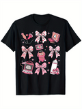Men's T-Shirt Pink Ribbons With Hair Dryer Mirror Lipstick And Girly Essentials