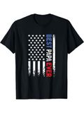 Men's T-Shirt Best Papa Ever Distressed Graphic American Flag With Grunge Effect Vertical Stripes