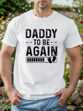 Men's T-Shirt Daddy To Be Again Countdown Bar With Baby Footprints T Shirt