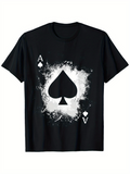 Men's T-Shirt Grunge Paint Splatter Ace Card With Bold Spade Symbol