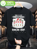 Men's T-Shirt This Is My Christmas Shirt With Festive Snowmen Bowling Pin