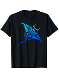 Men's T-Shirt Blue Tribal Patterned Oceanic Design Stingray