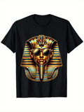 Men's T-Shirt Modern Pharaoh With Golden Crown Wearing Sunglasses In Ancient Egyptian Style