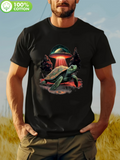 Men's T-Shirt Radiant Light Beams With Turtle Among Mysterious Forest Scene