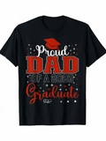 Men's T-Shirt Proud Dad Of A 2025 Graduate With Red Graduation Cap And Stars