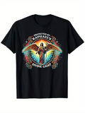 Men's T-Shirt Protected By Raphaels Divine Light Colorful Radiance Surrounding Glowing Angel Wings