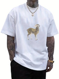 Men's T-Shirt Artistic Golden Swirls Patterned Horned Ram Animal