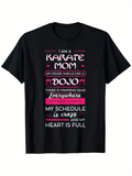 Men's T-Shirt I Am A Karate Mom My House Smells Like A Dojo With Pink Accents Lettering On Black T Shirt