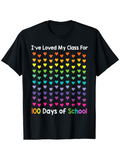 Men's T-Shirt Ive Loved My Class For One Hundred Colorful Rainbow Hearts School Day