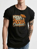 Men's T-Shirt Proud Mom Of A 2026 Graduate With Orange Graduation Cap Motif