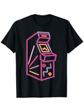 Men's T-Shirt Colorful Neon Lines With Retro Electric Arcade Machine