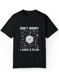 Men's T-Shirt Dont Worry I Have A Plan With Mathematical Formulas And Dice Surrounded By Schematics Dice
