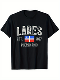 Men's T-Shirt Lares Puerto Rico Heritage Flag Graphic T Shirt