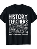 Men's T-Shirt History Teachers With Doodles Of Ancient Icons And Textbooks
