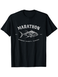 Men's T-Shirt Marathon Monroe County Florida Vintage Ocean Fish Artwork Under Bold Letters Fish