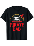 Men's T-Shirt Pirate Dad Cartoon Skull And Crossbones Pirate Hat Tshirt