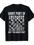 Men's T-Shirt What Part Of Chessboard Arrows With Classic Black And White Pieces Game