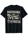 Men's T-Shirt Professional Crop Duster With Vintage Airplane And Billowing Smoke Under Retro Graphics