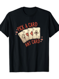 Men's T-Shirt Pick A Card Any Card With Fanned Out Playing Cards Among Stars