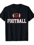 Men's T-Shirt Bold Classic Typeface With Vintage Brown American Football