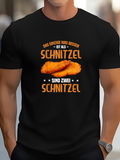Men's T-Shirt Breaded Food Illustration With Crispy Batter Centered On Front Schnitzel