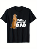 Men's T-Shirt Im An Otterly Amazing Dad With Cartoon Otter Beside Playful Text