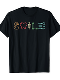 Men's T-Shirt Smile Dental Tools Tooth Art With Colorful Lettering Design
