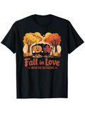 Men's T-Shirt Fall In Love With Autumn Forest Trees Among Outdoor Nature