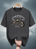 Men's T-Shirt Custom Motorcycles Classic Retro Ride With Vintage Engine Drawing Motorcycle