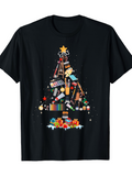 Men's T-Shirt Artist Supply Pile Arranged Like Christmas Tree With Gift Boxes Underneath Tree